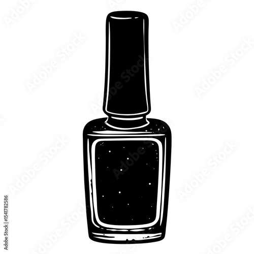Pink Nail Polish Vector – Generative AI & Linocut Silhouette Design