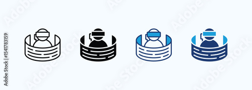 Virtual Reality icon set multiple style collection