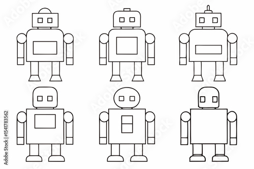 Versatile Vector Robot Icons Set for Marketing Materials
