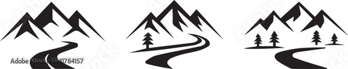 mountain, mountain range, rocky mountain, mountain peak, nature silhouette, landscape outline, scenic view, outdoor shape, highland silhouette, hiking icon, adventure mountain, natural beauty, wildern