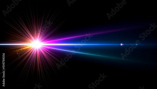 Abstract Light Effect Element Design on Black Background
