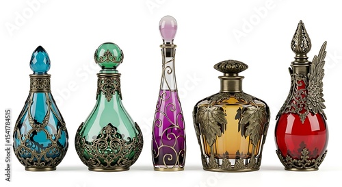 Enchanting Perfume Bottles A Collection of Exquisite Glass and Metal Designs