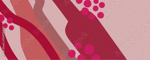 hand-drawn wine design template – banner, card or invitation with retro minimalist background