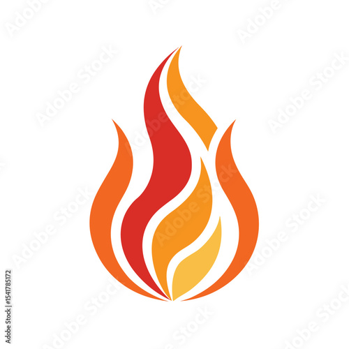 Vector illustration of a stylized colorful fire flame isolated on a white background design