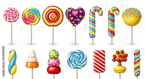 A Delicious Collection of Colorful Lollipops and Candies Sweet Treats for Festive Occasions
