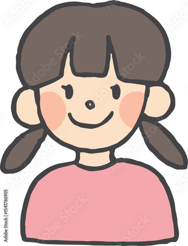 女の子の手描きイラスト
