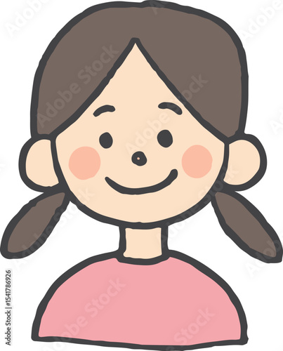 女の子の手描きイラスト