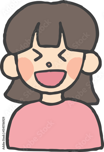 女の子の手描きイラスト