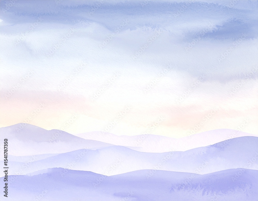 Fototapeta premium abstract watercolor background sunset sky grey purple