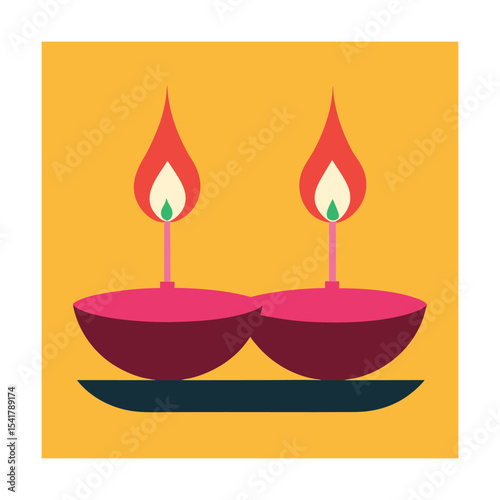 Simple vector illustration of lit candles representing celebrations and religious festivals