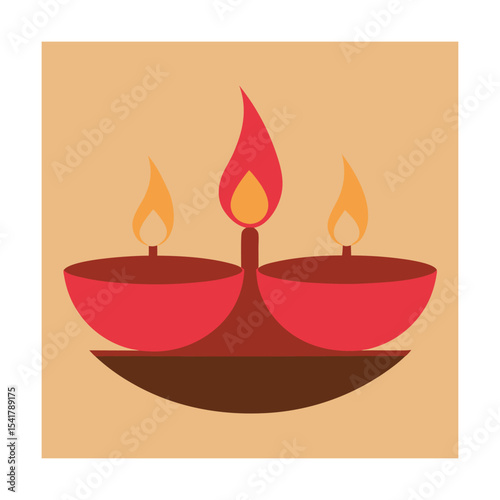 Symbolic and artistic representation of a lit diya lamp celebrating indian culture and festivals