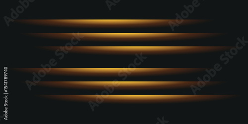 abstract design with several horizontal golden yellow lines on a dark background. The lines have a soft gradient effect that creates a sense of depth and light.