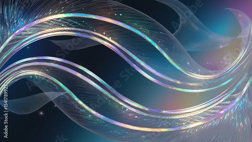 Abstract background with flowing lines and iridescent colors for wallpaper art