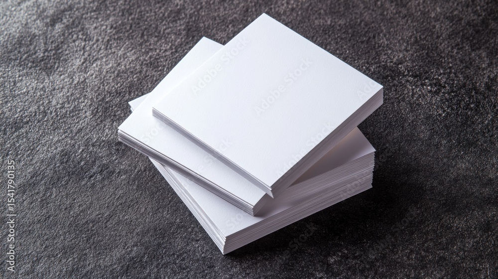 Fototapeta premium Stack of blank white books on dark surface