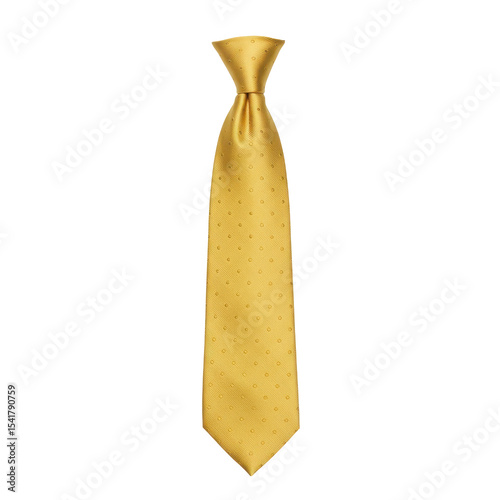 A polished gold tie with subtle dotted pattern