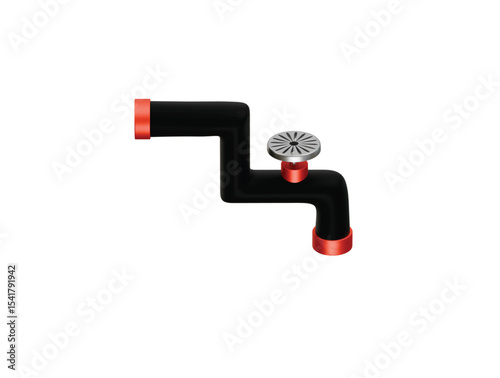 gas pipe icon 3d illustration render