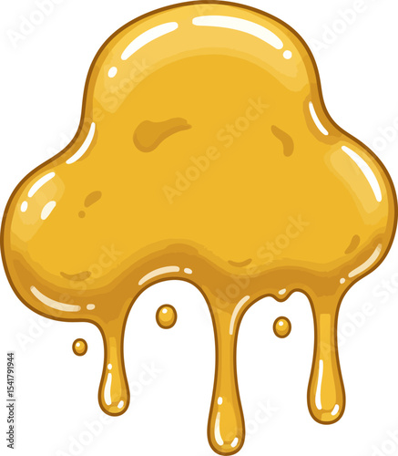 Golden Honey Drip Icon - Sweet Natural Liquid Drop

