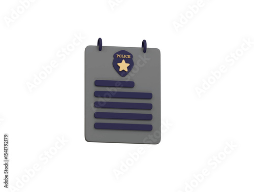 police note icon 3d illustration render