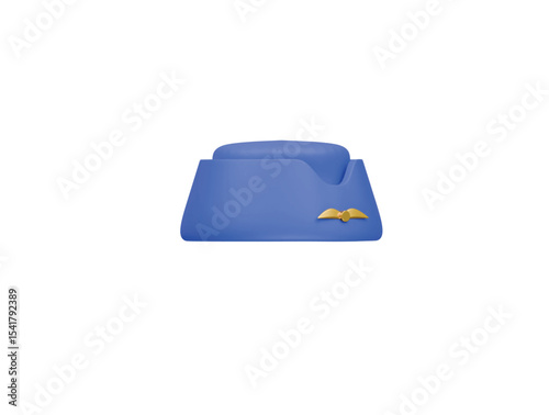 flight attendant hat icon 3d illustration render