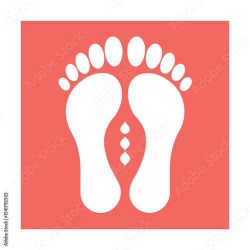 Footprints design with droplets representing reflexology and holistic wellness concepts