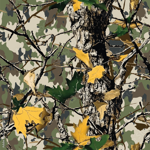 Vector camouflage pattern. Hunting camouflage seamless pattern background. Forest camo