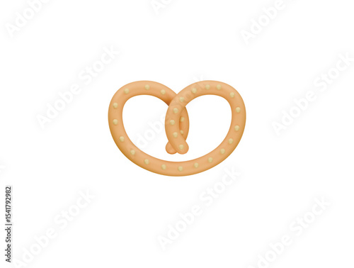 pretzel icon 3d illustration render