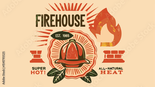vector illustration of a vintage label for restaurant