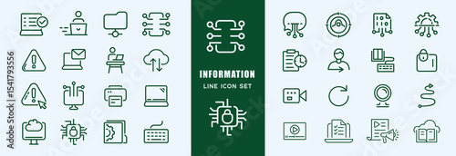 Information technology line icons collection. Big UI icon set in a flat design. Thin outline icons pack. Vector illustration EPS10