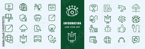 Information technology line icons collection. Big UI icon set in a flat design. Thin outline icons pack. Vector illustration EPS10