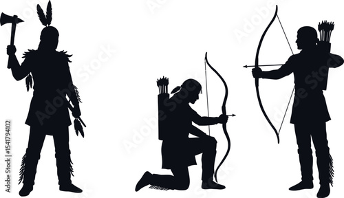 Native American Warrior Silhouettes - Indigenous Archery

