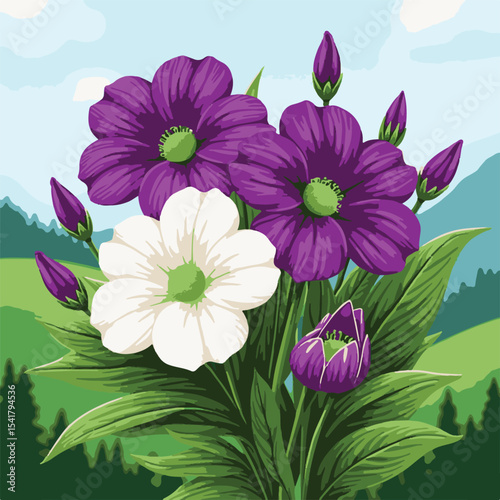 A beautiful bouquet of pink and white daisy blossoms