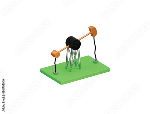 oil drilling machine icon 3d illustration render
