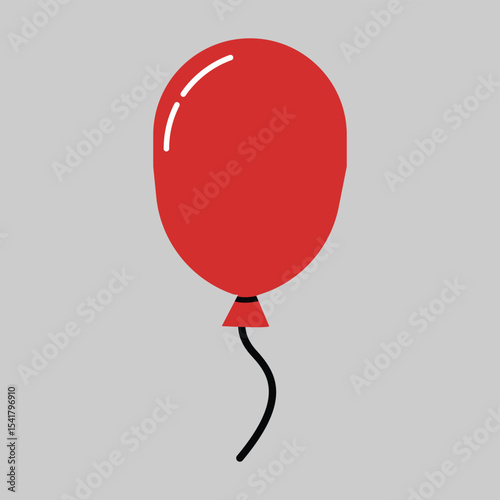 Simple Red Balloon Illustration A Classic Party Decoration Design Element