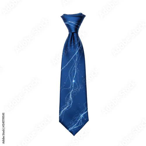 Elegant blue tie with delicate light blue design