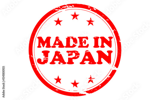 MADE IN JAPAN - MADE IN JAPAN text written on Red Rubber Stamp 
