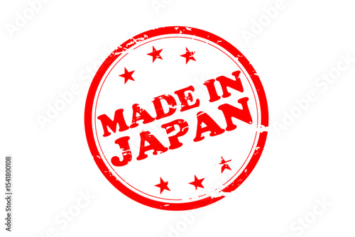 MADE IN JAPAN - MADE IN JAPAN text written on Red Rubber Stamp 
