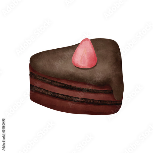 Hand-drawn cake illustration with soft textures and a warm, inviting feel — ideal for dessert lovers and design projects.