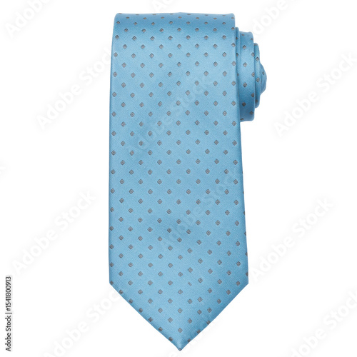 Elegant sky blue tie with subtle geometric pattern, formal wear.