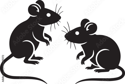 rat silhouette, mouse silhouette, rodent silhouette, small animal, black rat, wildlife rodent, house rat, field rat, rat vector, vermin silhouette, animal icon,
