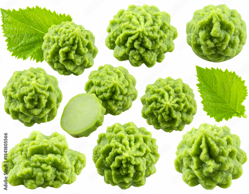 Obraz premium Wasabi Paste Culinary Delights, Vibrant Green, Japanese Cuisine