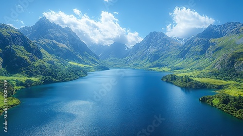 lake and mountains
