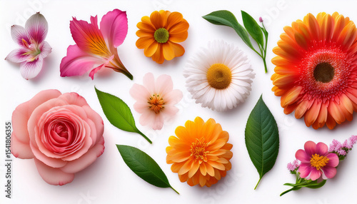 set of flowers