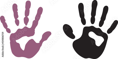 hand print on white background
