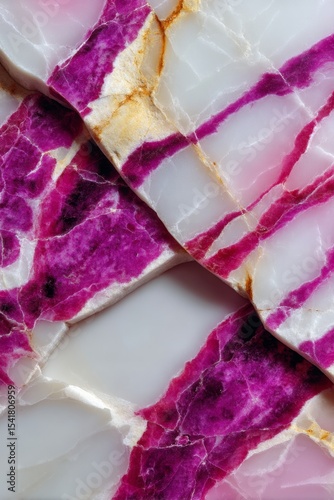 Wallpaper Mural Elegant marble texture with magenta veins on white mineral background Torontodigital.ca