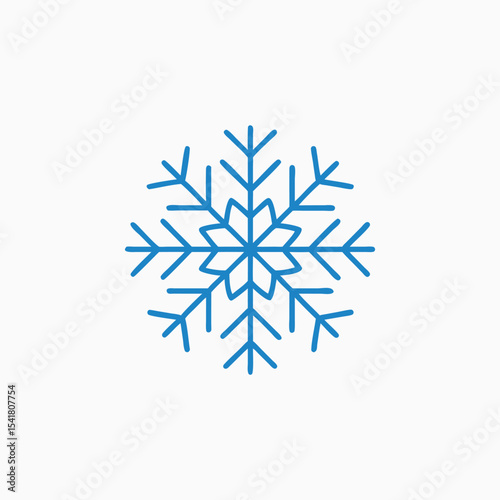 Snowflake icon ,black sign design vector template