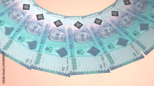 Energetic Looping Design of 1000 shillings Currency of Tanzania