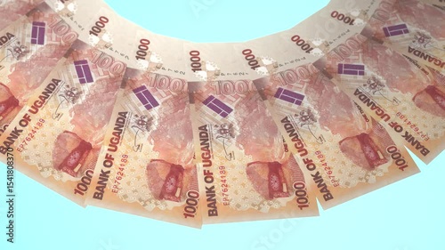 Energetic Looping Design of 1000 shillings Currency of Uganda