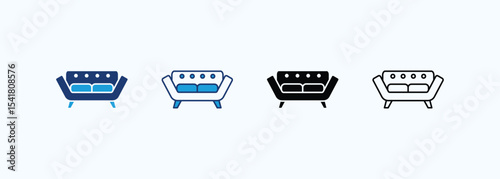 Sofa icon set multiple style collection