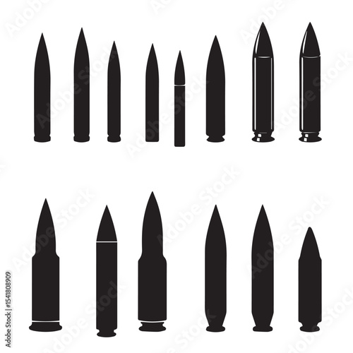 set of bullets isolated
