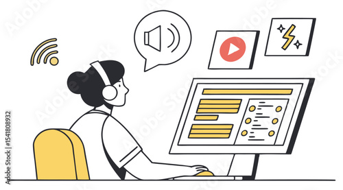 Digital Accessibility for Visually Impaired Users – Inclusive Tech Illustration